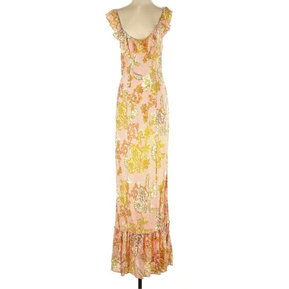 Free People Remind Me Floral Maxi Ruffle Small Dress - Picture 2 of 8